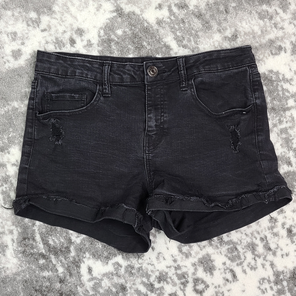So High Rise Shortie Denim Jean Raw Hem Cuff Fade